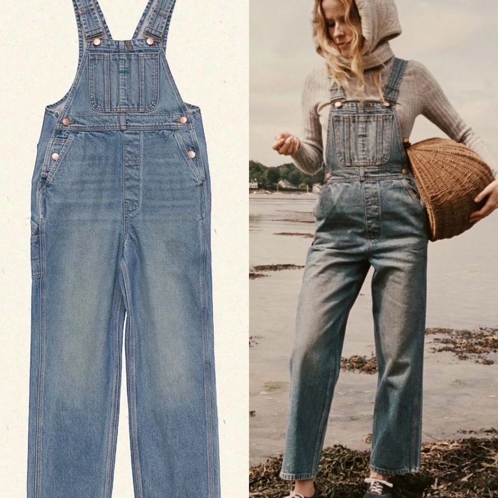 DOEN MYRTLE DENIM OVERALL IN BISCAY WASH, SIZE 28
